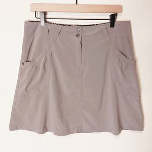 ExOfficio Women’s 12 Tan Travel Skirt Khaki Lightweight Pockets Outdoor